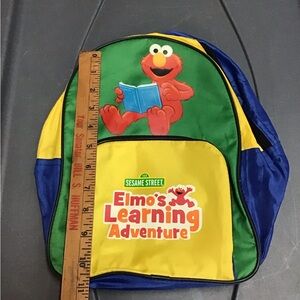 Sesame Street Elmo's Learning Adventure Backpack - Blue, Green, Yellow 11”